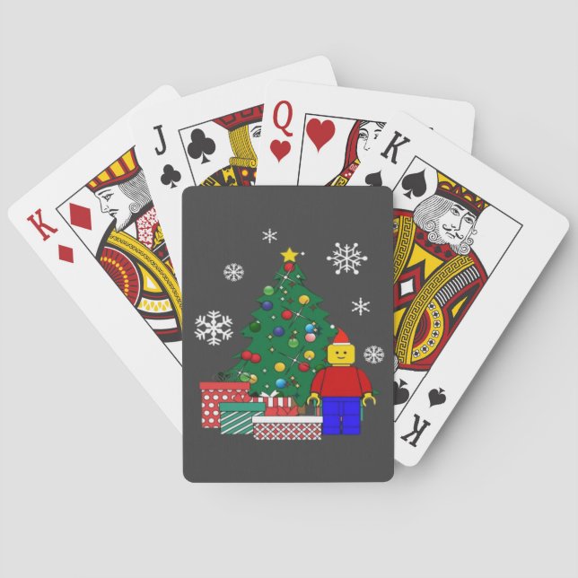 Baraja De Cartas Béisbol del árbol de Navidad (Reverso)