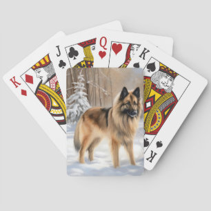 Baraja De Cartas Belgian Tervuren Deja que nieve Navidad 