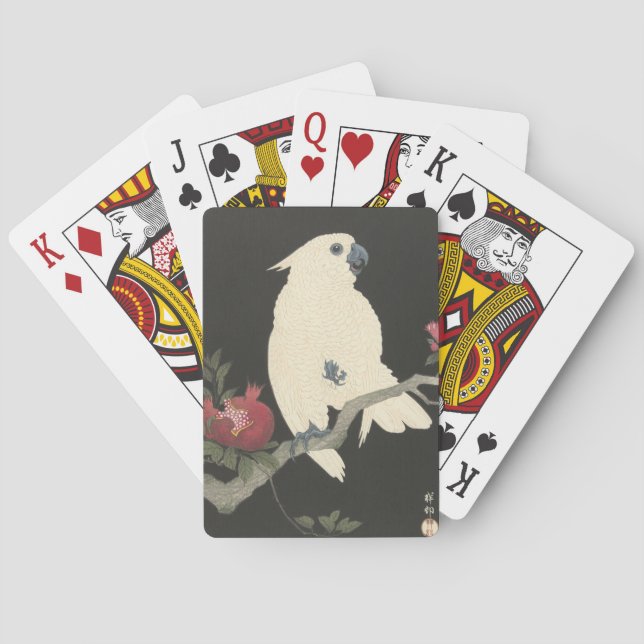 Baraja De Cartas Bella Artes japonés vintage | Cockatoo (Reverso)