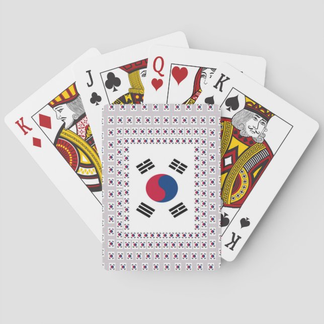 Baraja De Cartas Bella Bandera Diagonal Coreana: Un Arte Infinito (Reverso)