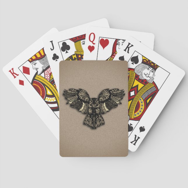 Baraja De Cartas Bella búho rústico (Reverso)