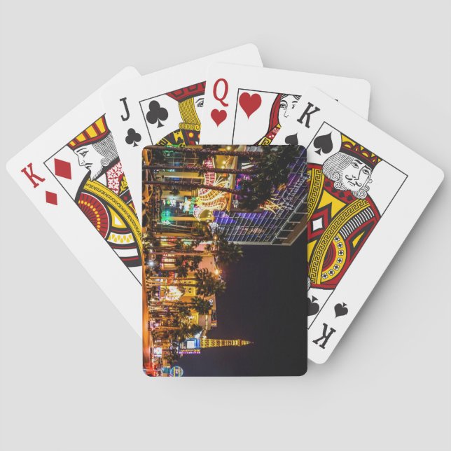 Baraja De Cartas Bella franja de Las Vegas de noche (Reverso)