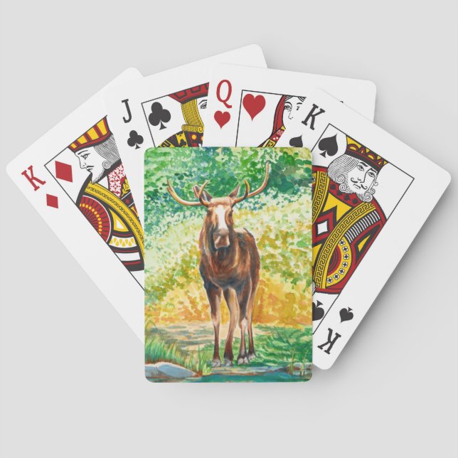 Baraja De Cartas Bellas tarjetas de juego de alce de toro (Reverso)