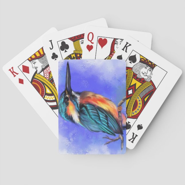 Baraja De Cartas Bellas tarjetas de juego de aves Kingfisher (Reverso)