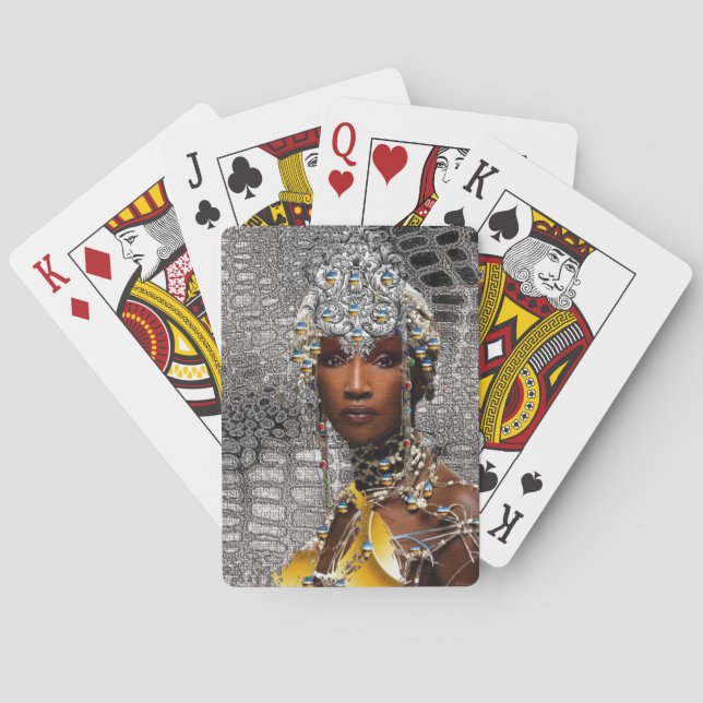 Baraja De Cartas Belleza africana (Reverso)