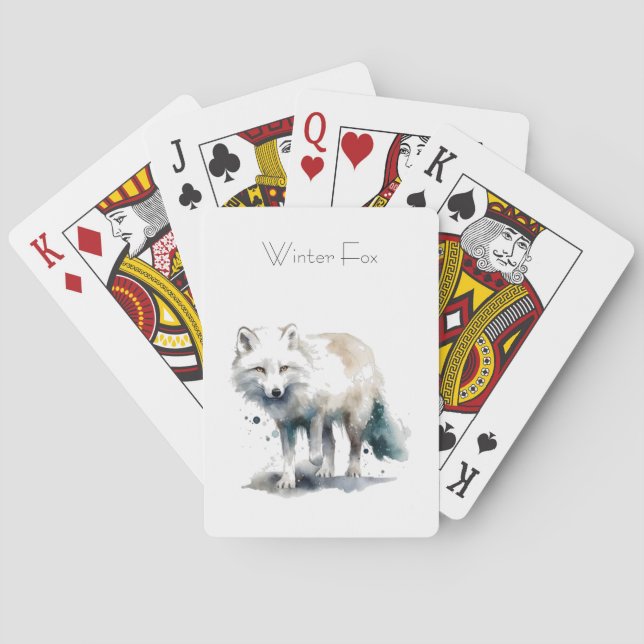 Baraja De Cartas Belleza ártica: personalizado de Winter Fox (Reverso)