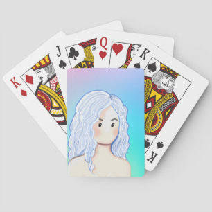 Baraja De Cartas Belleza del pelo plateado