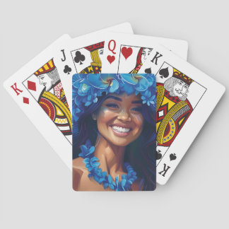 Baraja De Cartas Belleza en tarjetas de juego azules