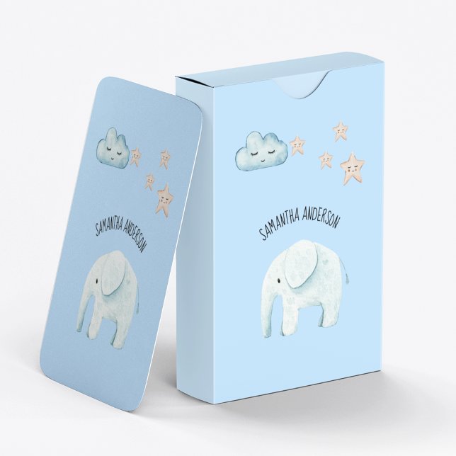 Baraja De Cartas Belleza moderna Pastel Elefante Azul y Niño Estrel (Subido por el creador)