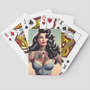 Baraja De Cartas Belleza retro Tattooed Pin up