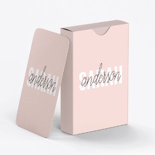 Baraja De Cartas Belleza rosa pastel moderna Personalizada