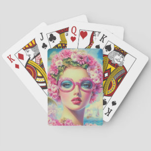 Baraja De Cartas Belleza tropical retro