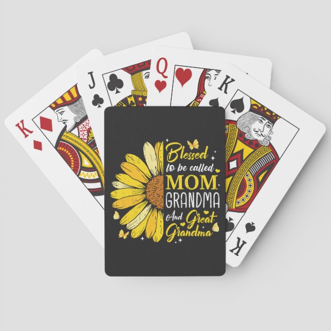 Baraja De Cartas Bendecida por ser llamada mamá abuela (Reverso)