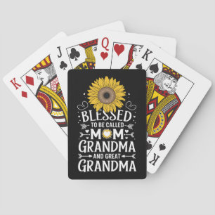 Baraja De Cartas Bendita De Ser Llamada Mamá Abuela Gran Girasol