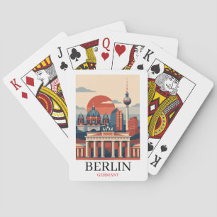 Baraja De Cartas Berlín Alemania Ciudad Silueta – Minimalista Vinta