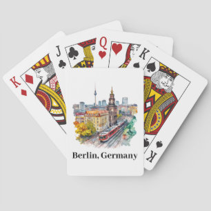 Baraja De Cartas Berlín Alemania Vintage Travel Skline
