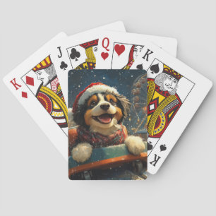 Baraja De Cartas Bernedoodle Dog Roller Coaster Navidades