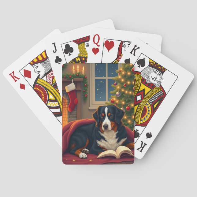 Baraja De Cartas Bernese Mountain Dog Christmas Bedtime Story (Reverso)