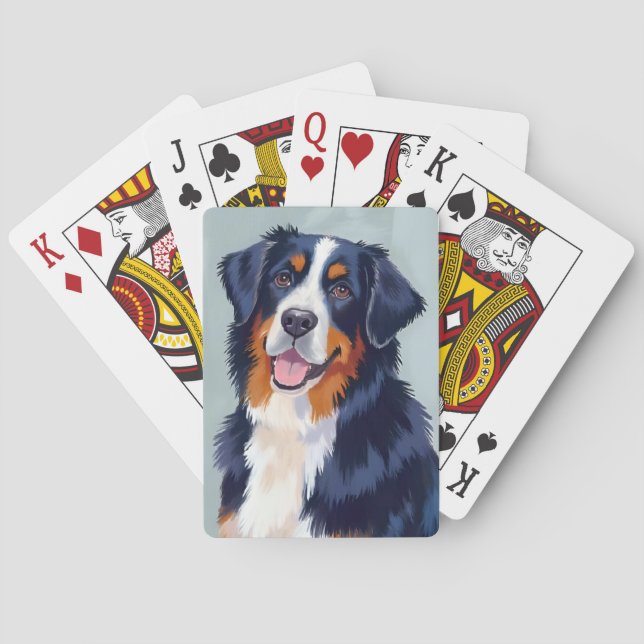 Baraja De Cartas Bernese Mountain Dog | Watercolor Pet (Reverso)