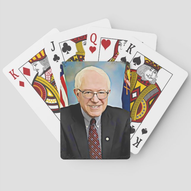 Baraja De Cartas Bernie Sanders apoya tarjetas de juego de arte dig (Reverso)