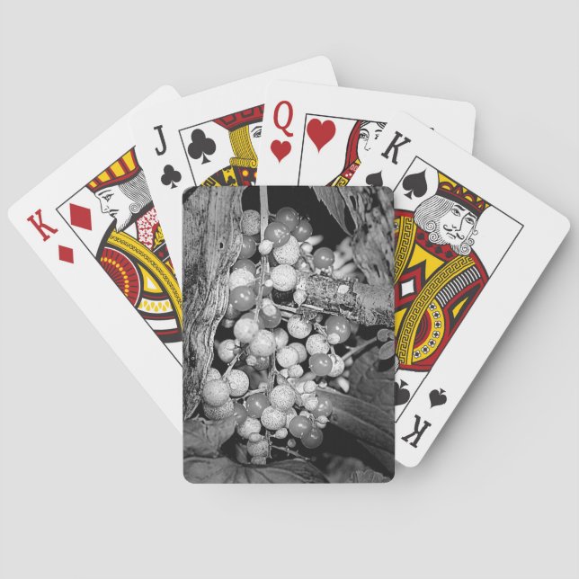 Baraja De Cartas Berries En Naturaleza Blanca Y Negra (Reverso)