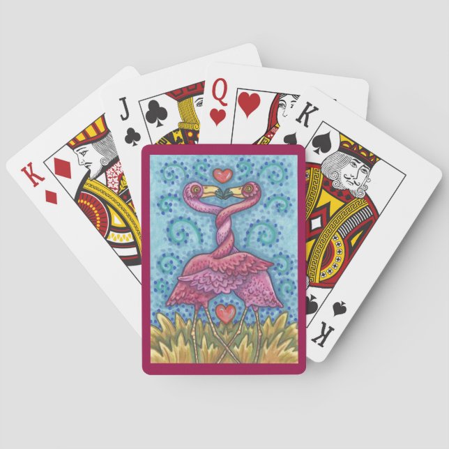 Baraja De Cartas Besando TARJETAS DE JUEGO DE FLAMINGO ROSA (Reverso)