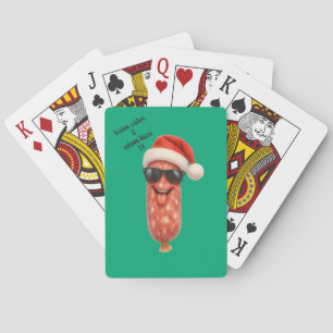 Baraja De Cartas Besos divertidos de salami de Navidad