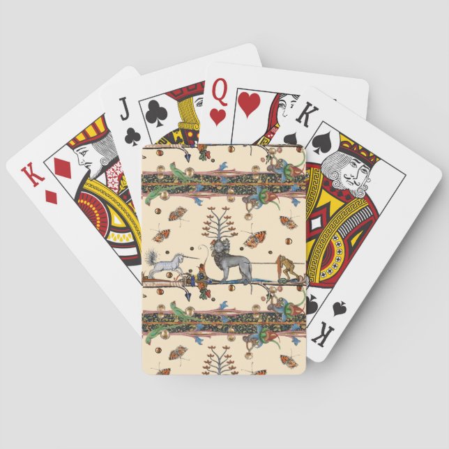 BARAJA DE CARTAS BESTIARIO MEDIEVAL EXTRAÑO, BESTIA APOCALIÍPTICA,  (Reverso)