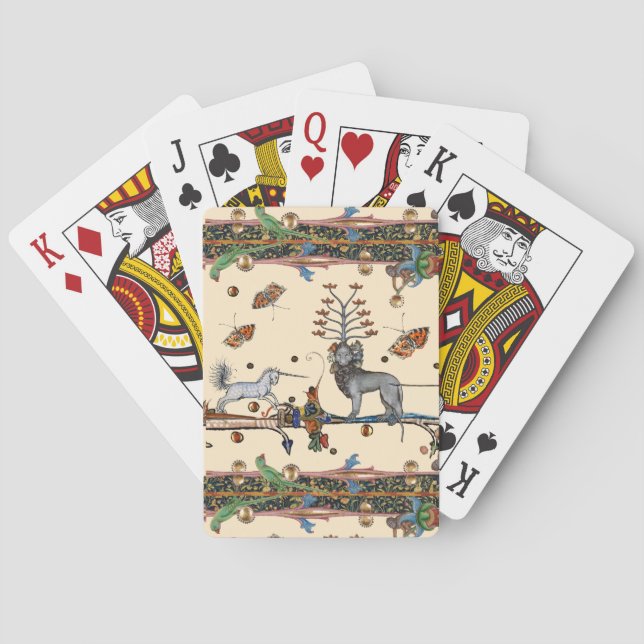 BARAJA DE CARTAS BESTIARIO MEDIEVAL EXTRAÑO, BESTIA APOCALIÍPTICA,  (Reverso)