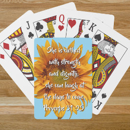 Baraja De Cartas Bíblica de girasol versus proverbios 31:25 Persona