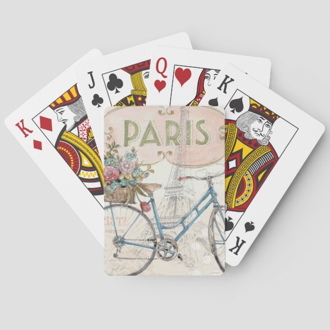 Baraja De Cartas Bicicleta de París con flores (Reverso)
