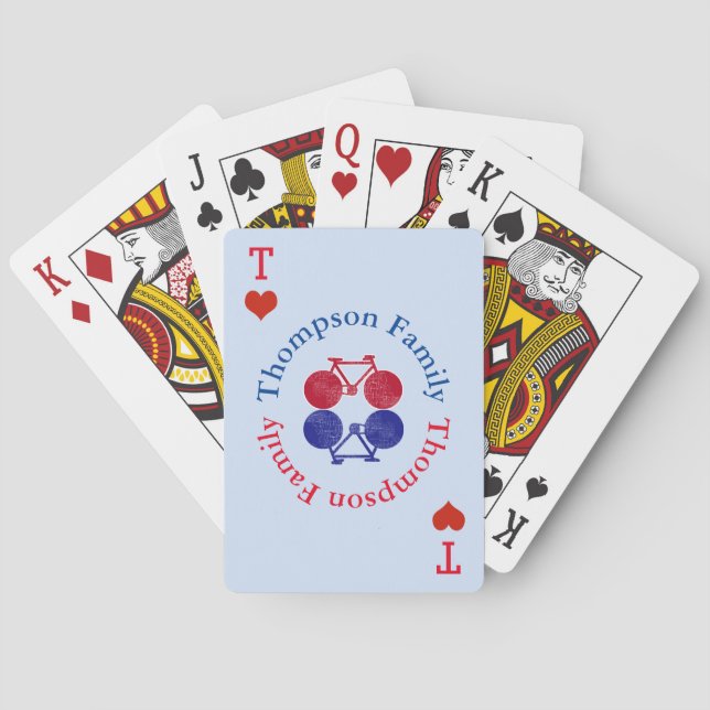Baraja De Cartas bicicletas del monograma del apellido del círculo (Reverso)