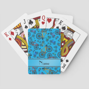 Baraja De Cartas Bicis conocidas personalizadas del camino del azul