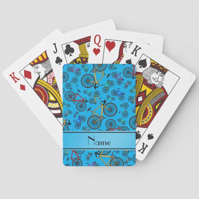 Baraja De Cartas Bicis conocidas personalizadas del camino del azul (Reverso)