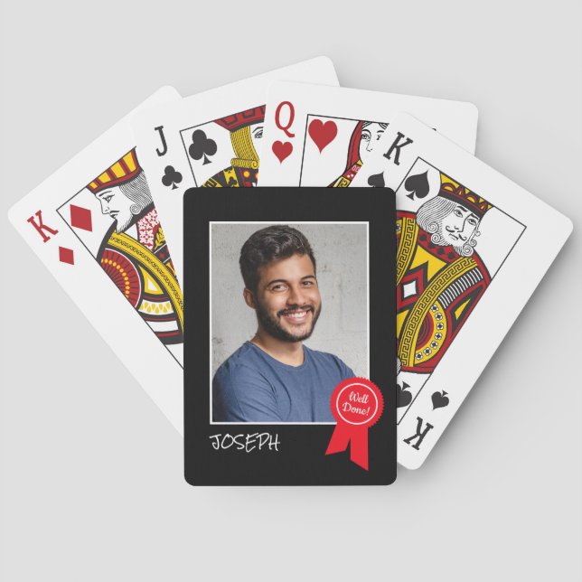 Baraja De Cartas Bien hecho Rosette Rojo, foto Personalizado - Pers (Reverso)
