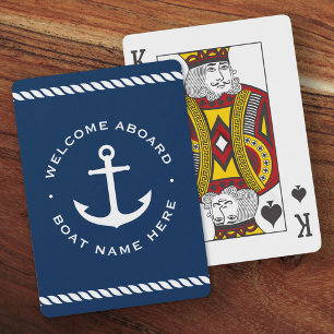 Baraja De Cartas Bienvenida a bordo nombre del barco ancla cuerda a