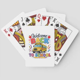 Baraja De Cartas Bienvenido de vuelta al autobús escolar Camisetas 