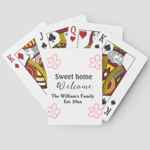 Baraja De Cartas Bienvenido dulce hogar añada el nombre de la famil