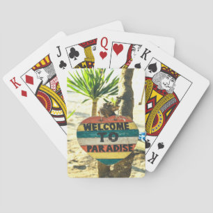 Baraja De Cartas Bienvenidos al paraíso Beach Ocean