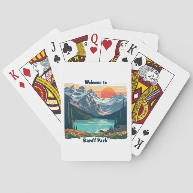 Baraja De Cartas Bienvenidos al Parque Nacional Canadiense Banff (Reverso)