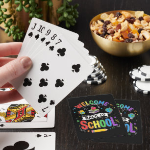 Baraja De Cartas Bienvenidos de vuelta al colegio niños maestro pri