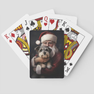 Baraja De Cartas Biewer Terrier con Santa Claus Navidad Festiva
