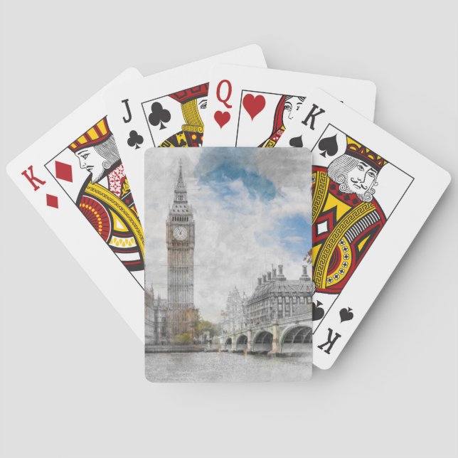 Baraja De Cartas Big Ben, Londres, Reino Unido (Reverso)