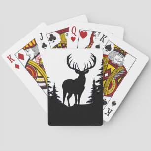 Baraja De Cartas Big Buck Entre El Vector De Árbol De Pino