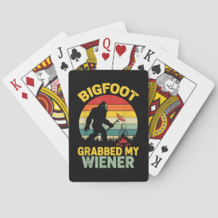 Baraja De Cartas Big Foot Agarró Mi Salchicha Divertido Sasquatch