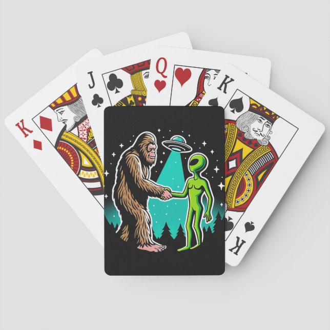 Baraja De Cartas Bigfoot Meets Alien (Reverso)