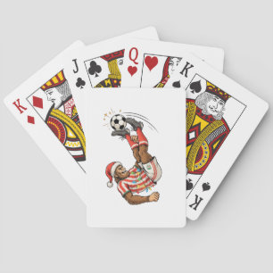 Baraja De Cartas Bigfoot Sasquatch Fútbol Navidad Deporte Vacaciona