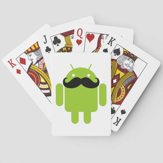 Baraja De Cartas Bigote De Robot Android (Reverso)