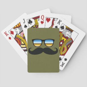Baraja De Cartas Bigote genial bajo gafas de sol