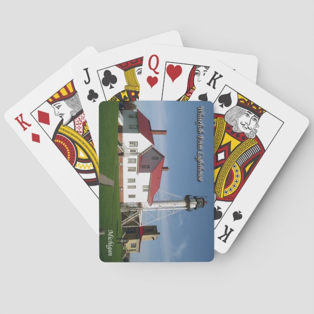Baraja De Cartas Billetes de juego de Whitefish Point Lighthouse (Reverso)